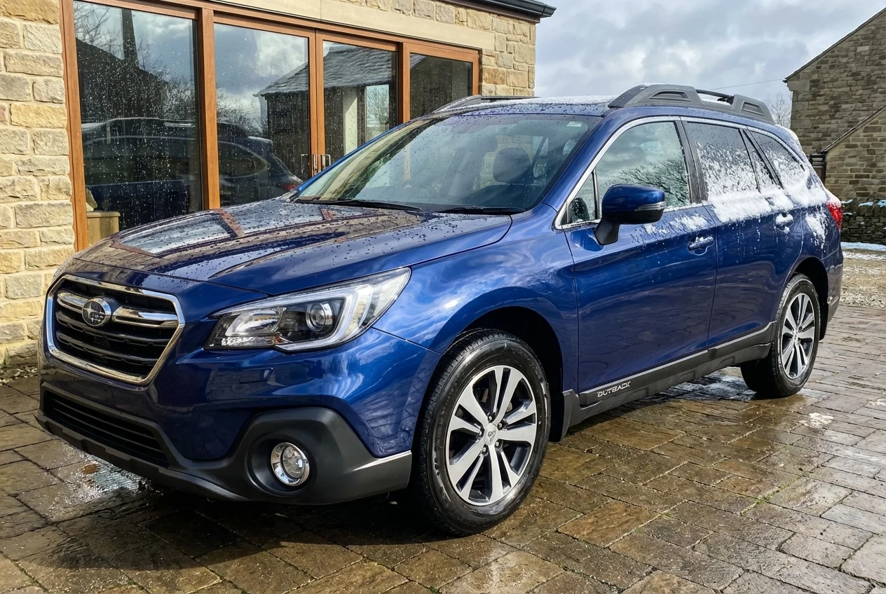 A car parked outside, showcasing its durable paint job under various weather conditions. The paint