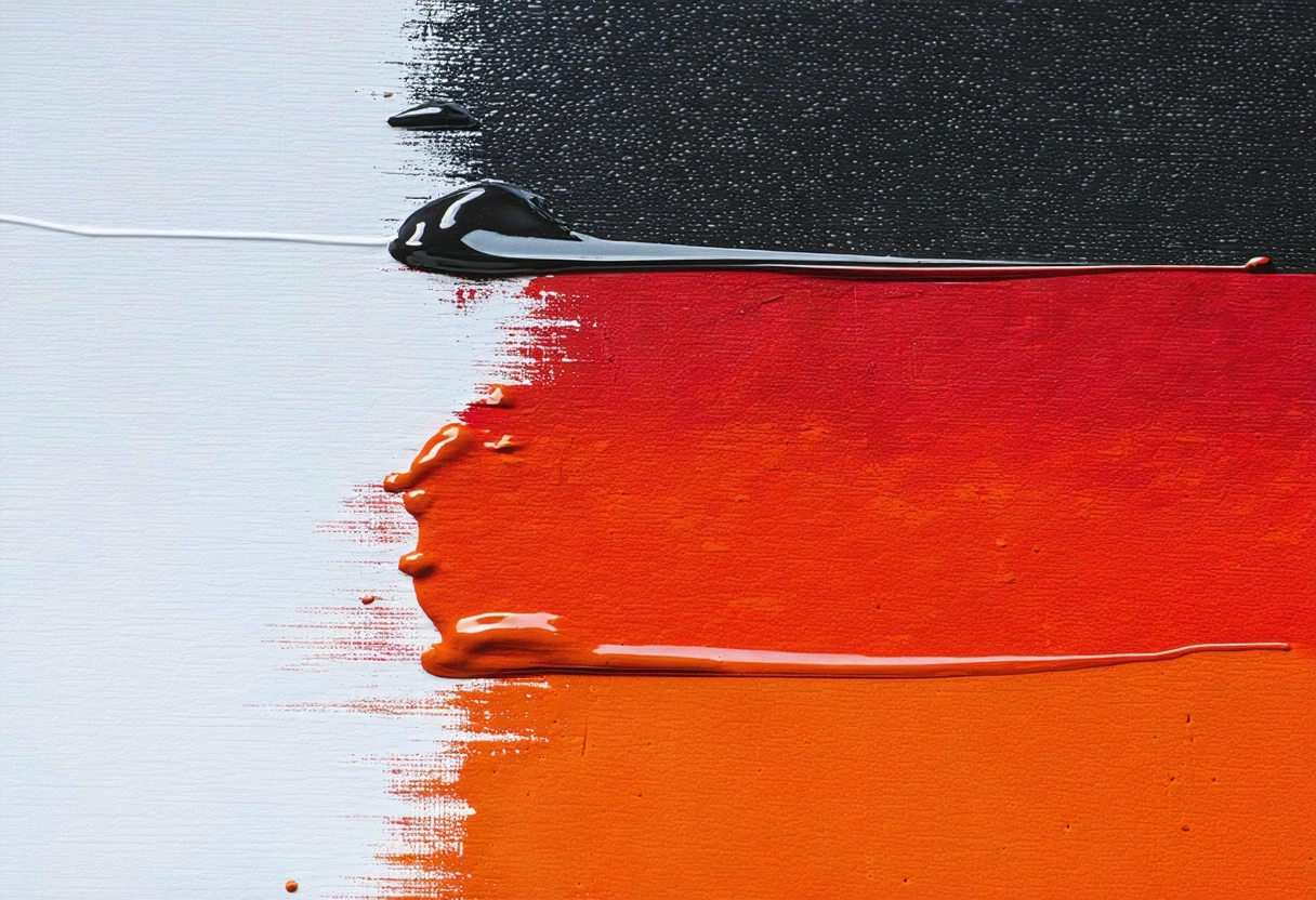 Close-up paint sample board showing clear coat haze and lifting edges